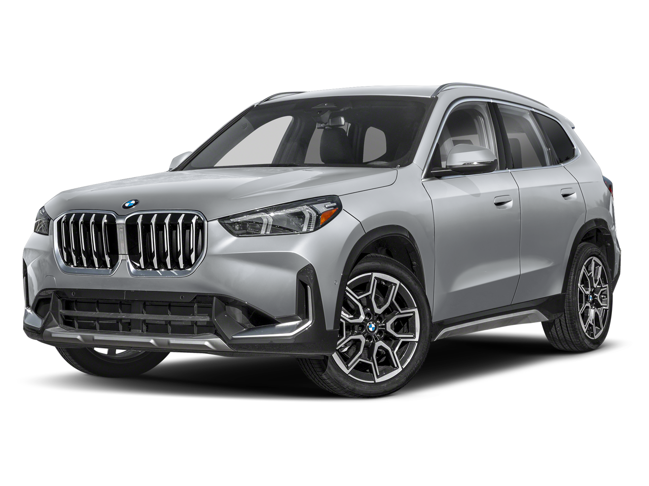 2025 BMW X1 xDrive28i in Space Silver Metallic — front three-quarter view