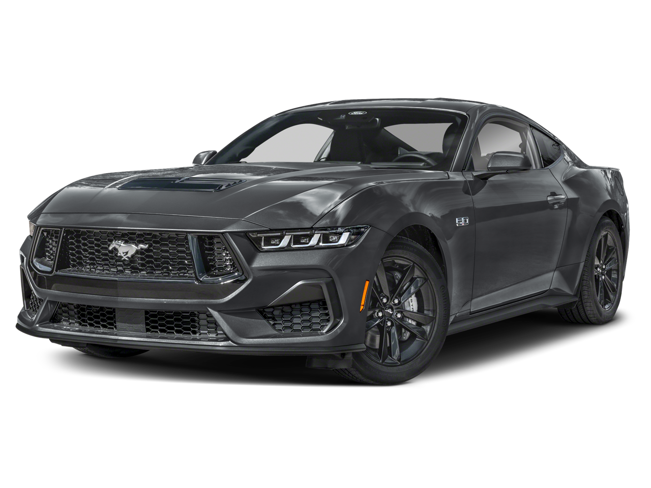 2025 Ford Mustang GT in Silver Metallic — front three-quarter view