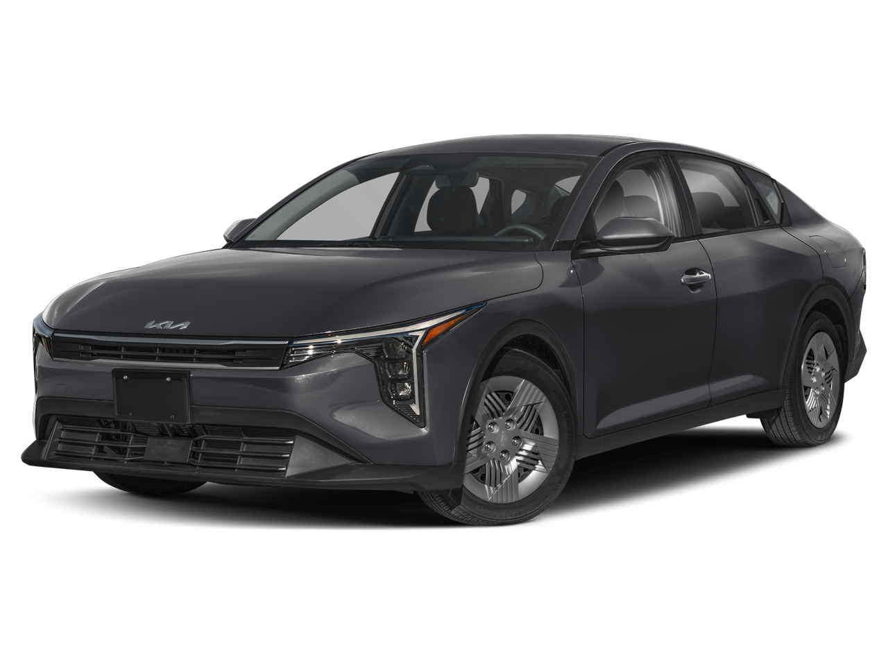 2026 Kia K4 LX in Steel — front three-quarter view
