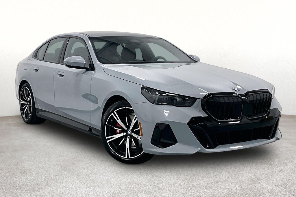 2027 BMW 5 Series 530i xDrive in Brooklyn Grey Metallic — front three-quarter view