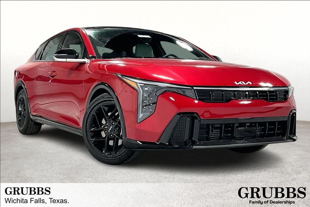 2026 Kia K4 GT-Line Turbo in Currant Red — front three-quarter view