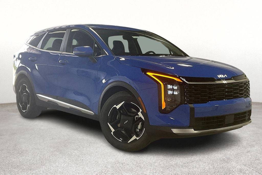 2026 Kia Sportage EX in Nebular Blue — front three-quarter view