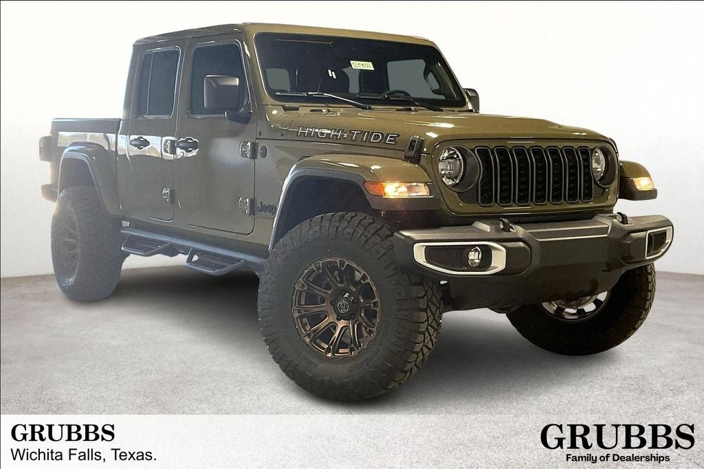 2025 Jeep Gladiator GLADIATOR HIGH TIDE 4X4 in 41 Exterior Paint — front three-quarter view