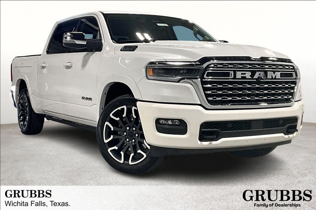 2026 RAM 1500 Limited in Ivory White Tri-Coat Pearlcoat — front three-quarter view