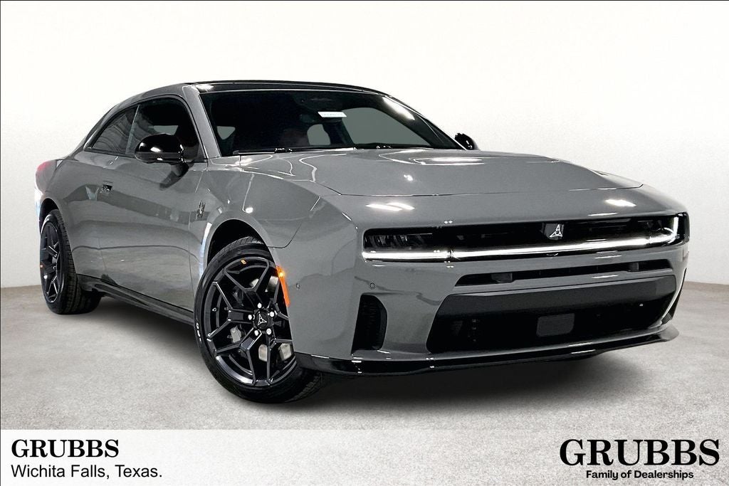 2026 Dodge Charger CHARGER SCAT PACK PLUS 2-DOOR AWD in Destroyer Gray Exterior Paint — front three-quarter view