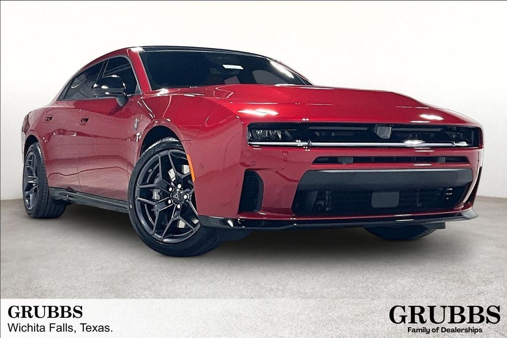 2026 Dodge Charger CHARGER SCAT PACK PLUS 4-DOOR AWD in Redeye Exterior Paint — front three-quarter view