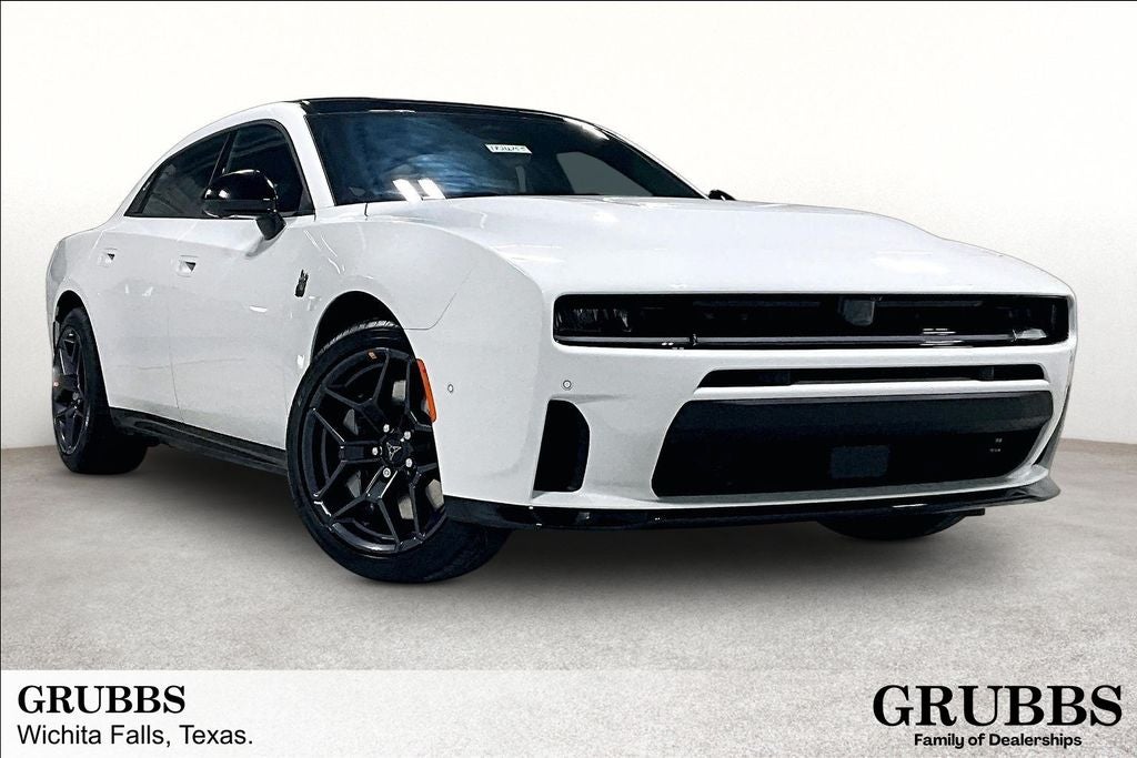 2026 Dodge Charger CHARGER SCAT PACK PLUS 4-DOOR AWD in White Knuckle Exterior Paint — front three-quarter view
