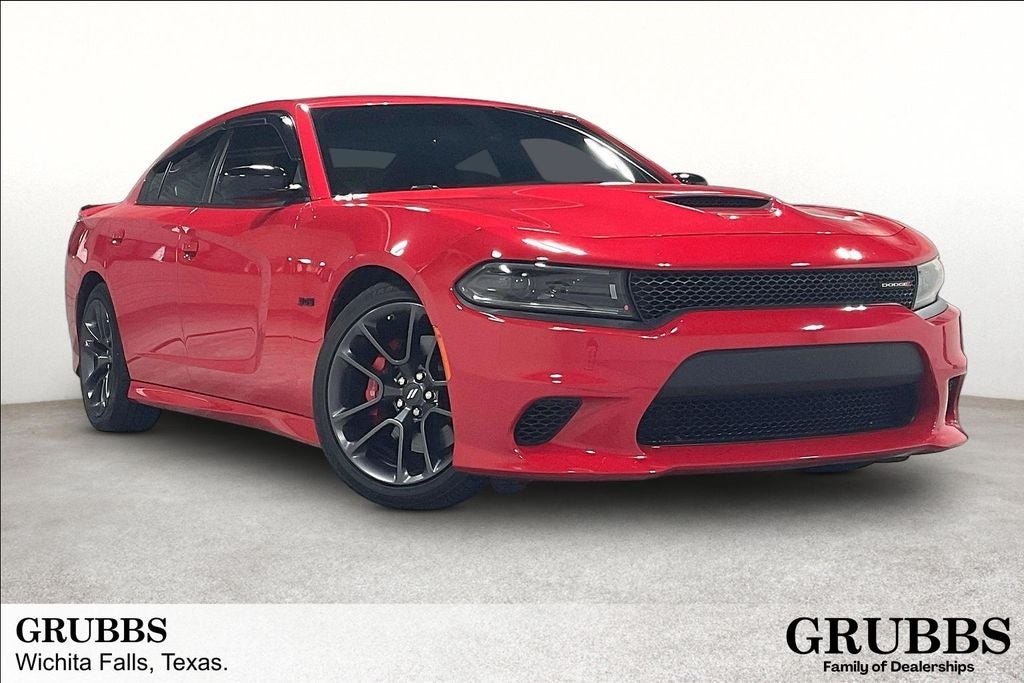 2023 Dodge Charger R/T in Torred Clearcoat — front three-quarter view