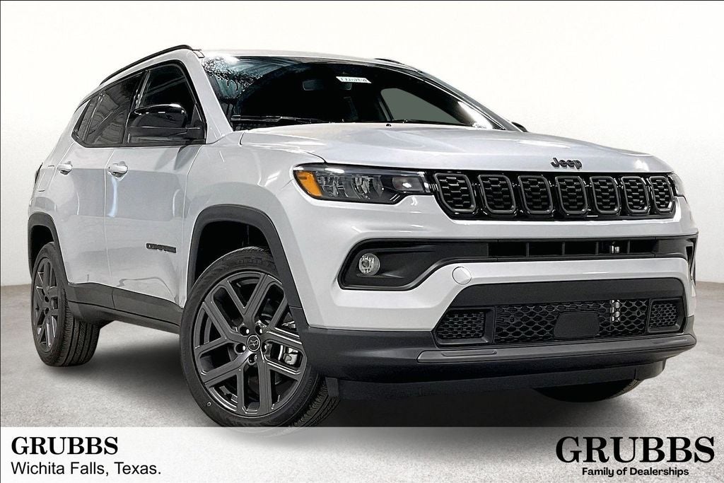 2026 Jeep Compass COMPASS LATITUDE ALTITUDE 4X4 in Silver Zynith Metallic Clear-Coat Exterior Paint — front three-quarter view