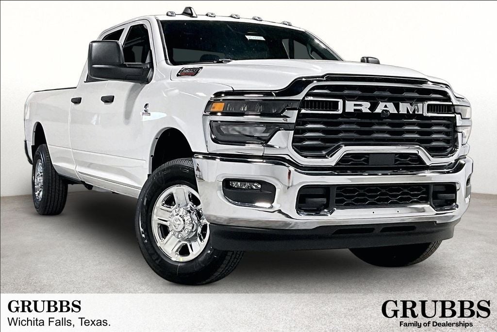 2026 RAM 3500 Tradesman in Bright White Clearcoat — front three-quarter view