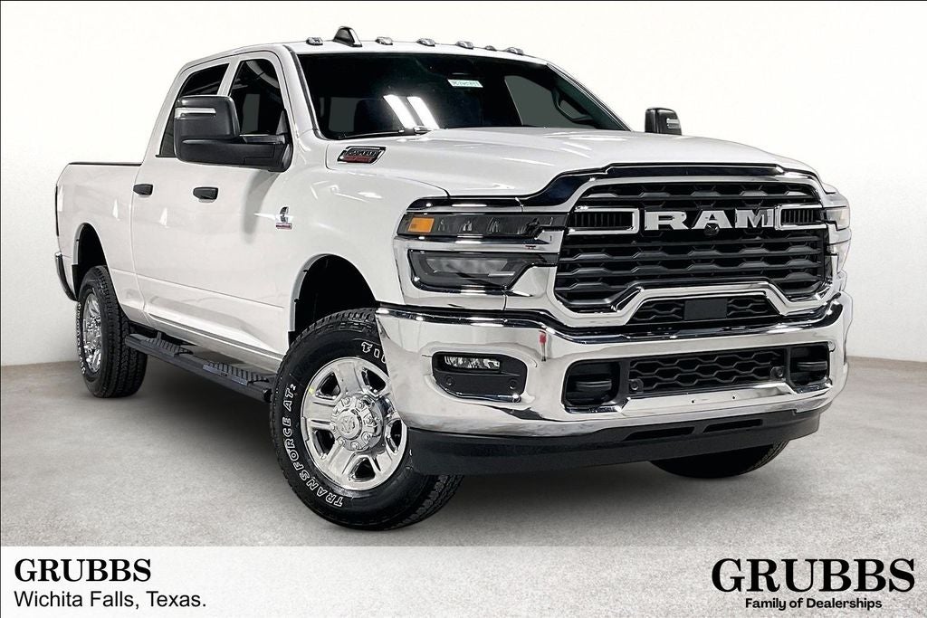 2026 RAM Ram 2500 RAM 2500 TRADESMAN CREW CAB 4X4 6'4' BOX in Bright White Clear-Coat Exterior Paint — front three-quarter view