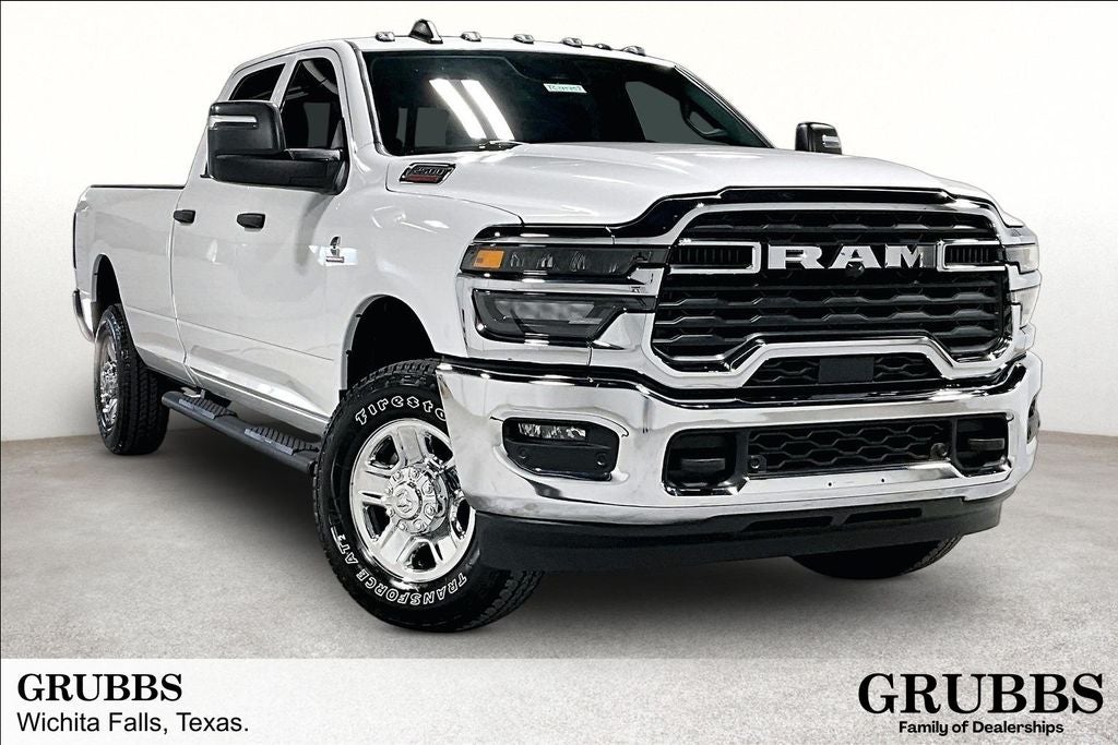 2026 RAM Ram 2500 RAM 2500 TRADESMAN CREW CAB 4X4 8' BOX in Bright White Clear-Coat Exterior Paint — front three-quarter view