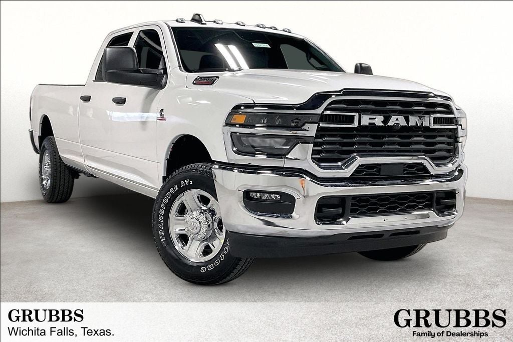 2026 RAM Ram 2500 RAM 2500 TRADESMAN CREW CAB 4X4 8' BOX in Bright White Clear-Coat Exterior Paint — front three-quarter view