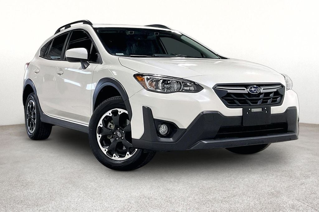2023 Subaru Crosstrek Premium in Crystal White Pearl — front three-quarter view
