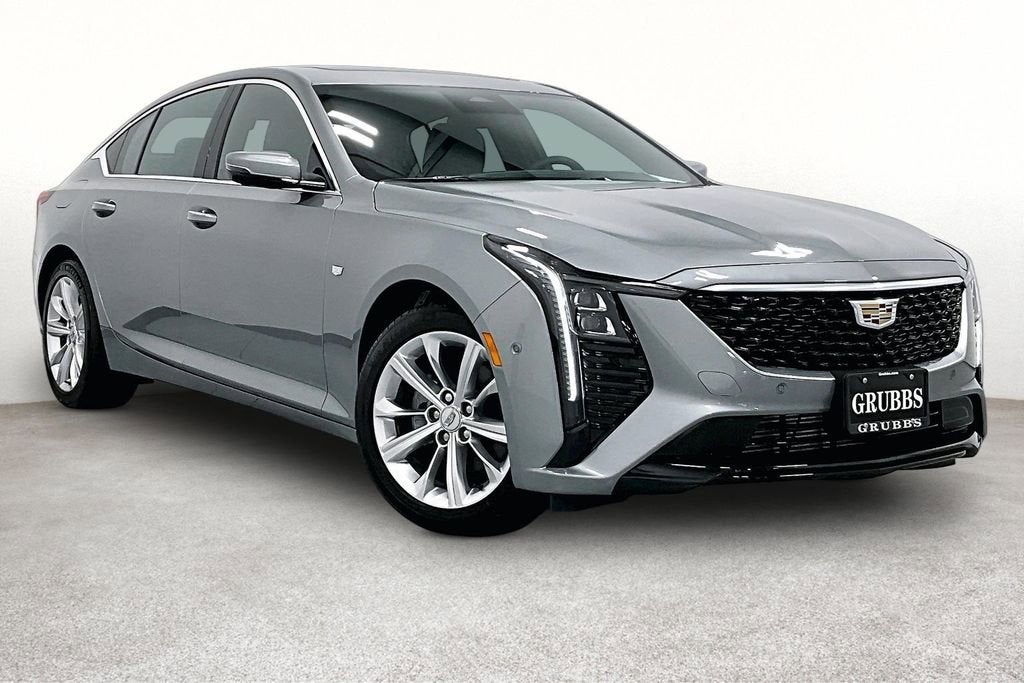 2026 Cadillac CT5 Premium Luxury in Argent Silver Metallic — front three-quarter view