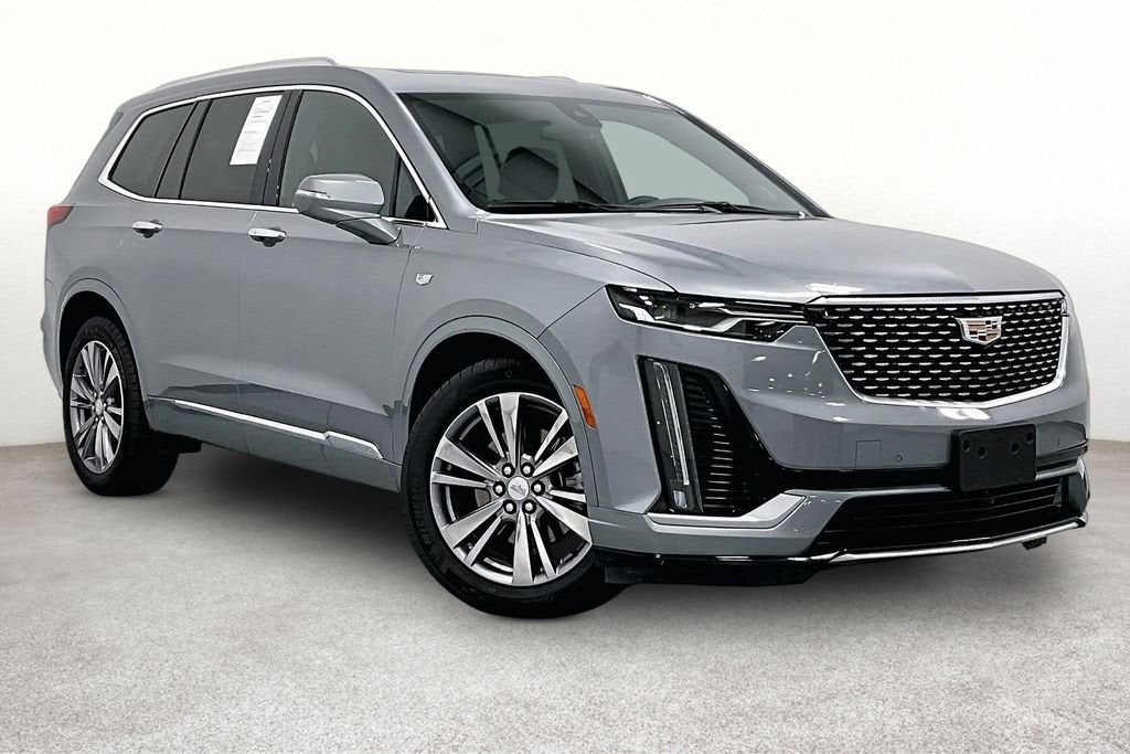 2025 Cadillac XT6 Premium Luxury in Argent Silver Metallic — front three-quarter view