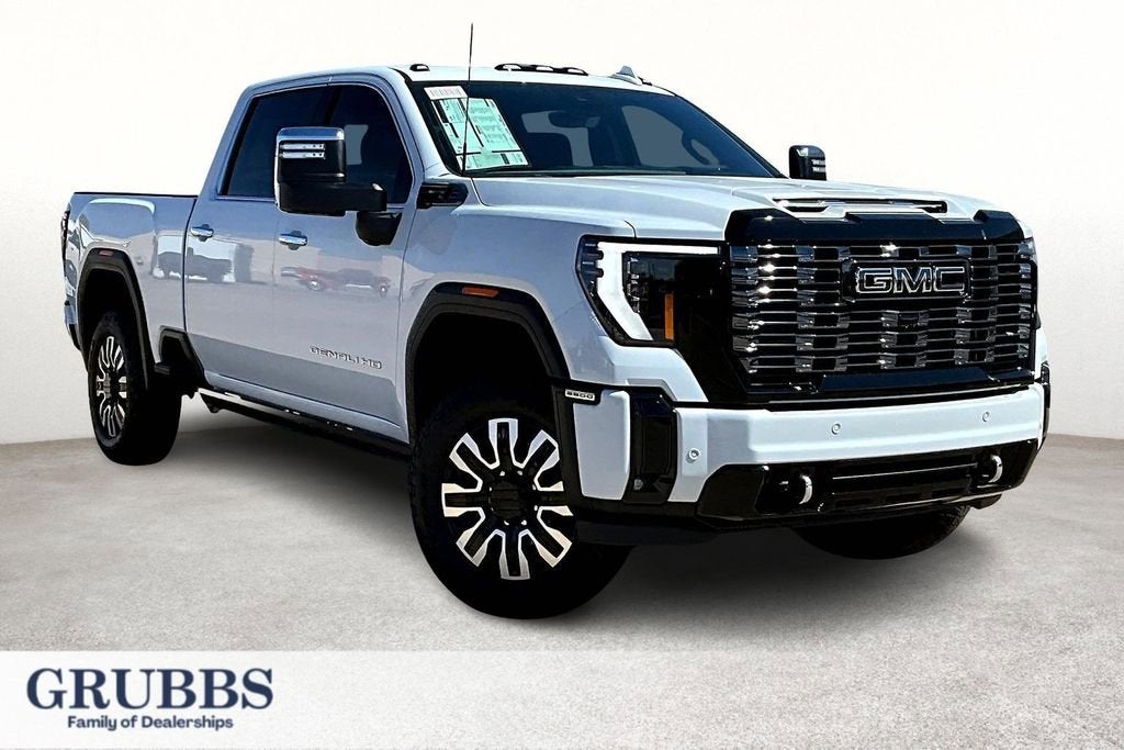 2026 GMC Sierra 2500 HD Denali Ultimate in Glacier White Tricoat — front three-quarter view