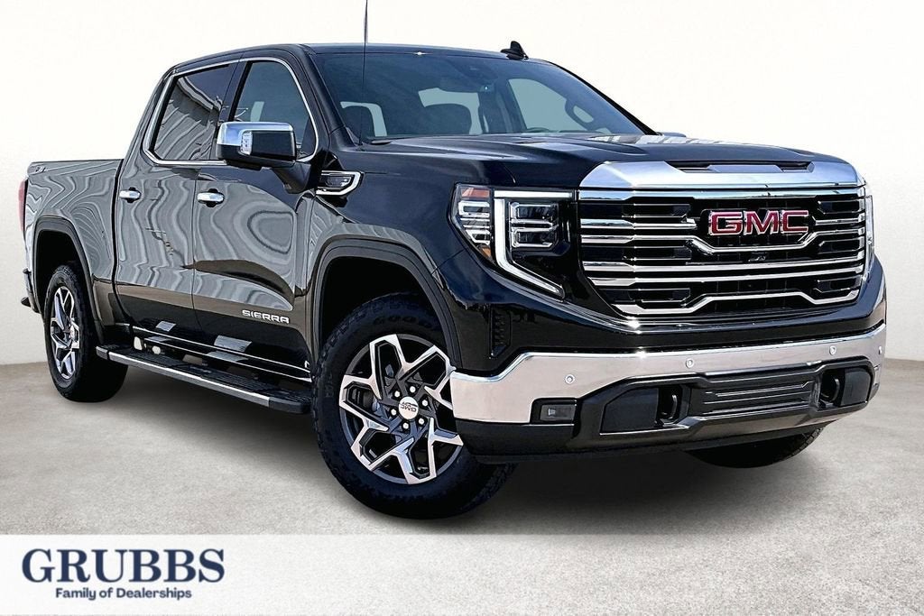 2026 GMC Sierra 1500 SLT in Onyx Black — front three-quarter view