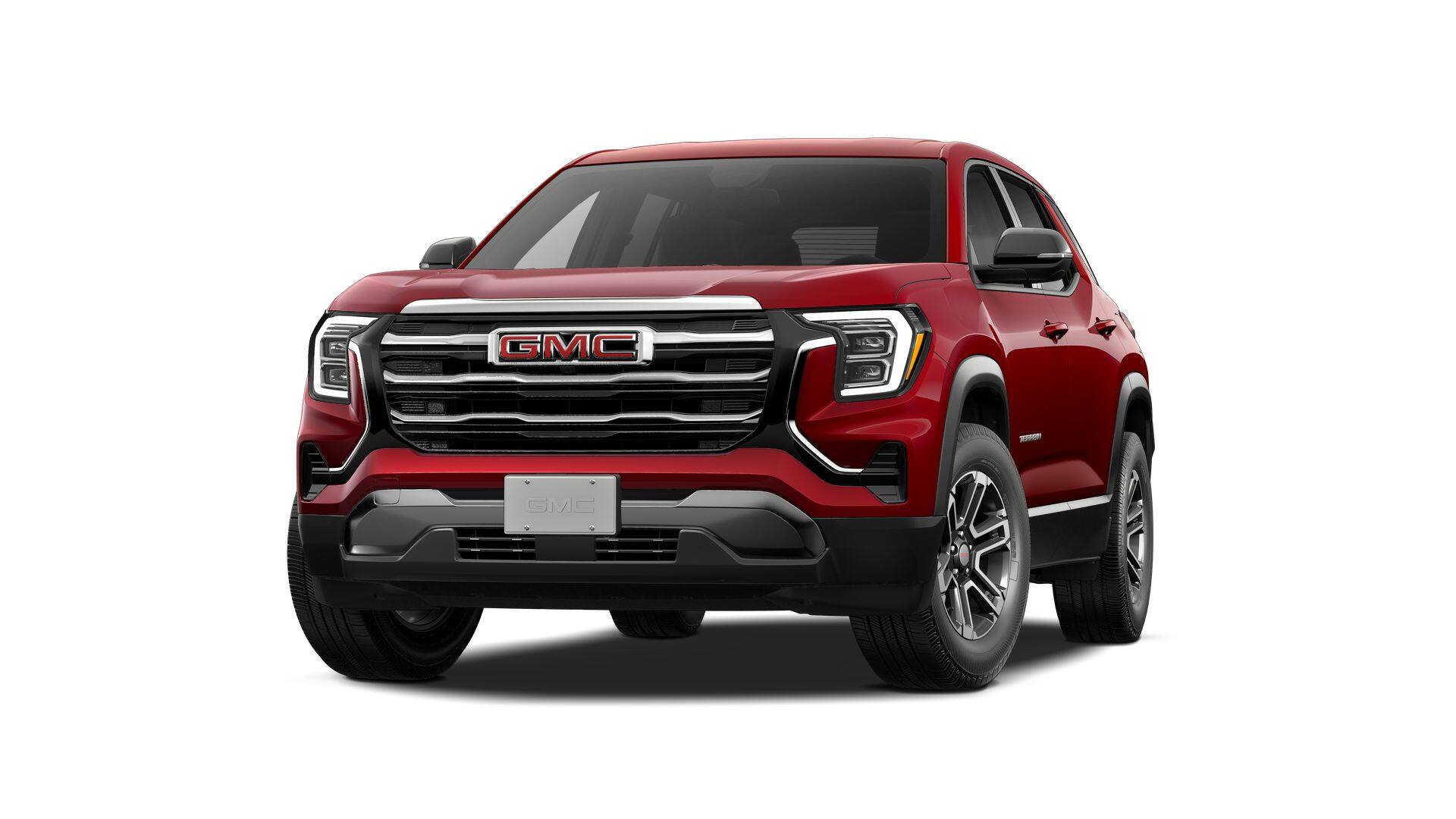 2027 GMC Terrain FWD Elevation in Volcanic Red Tintcoat — front three-quarter view
