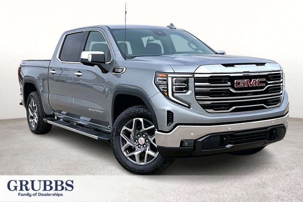 2026 GMC Sierra 1500 SLT in Sterling Metallic — front three-quarter view