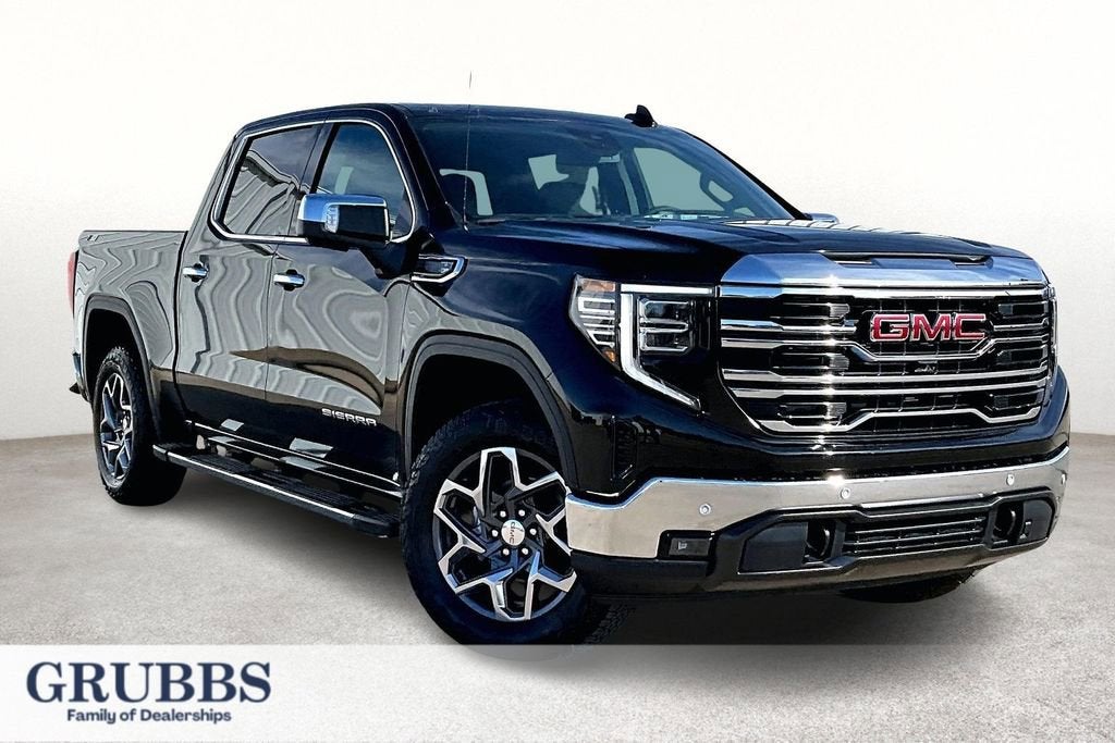2026 GMC Sierra 1500 SLT in Onyx Black — front three-quarter view