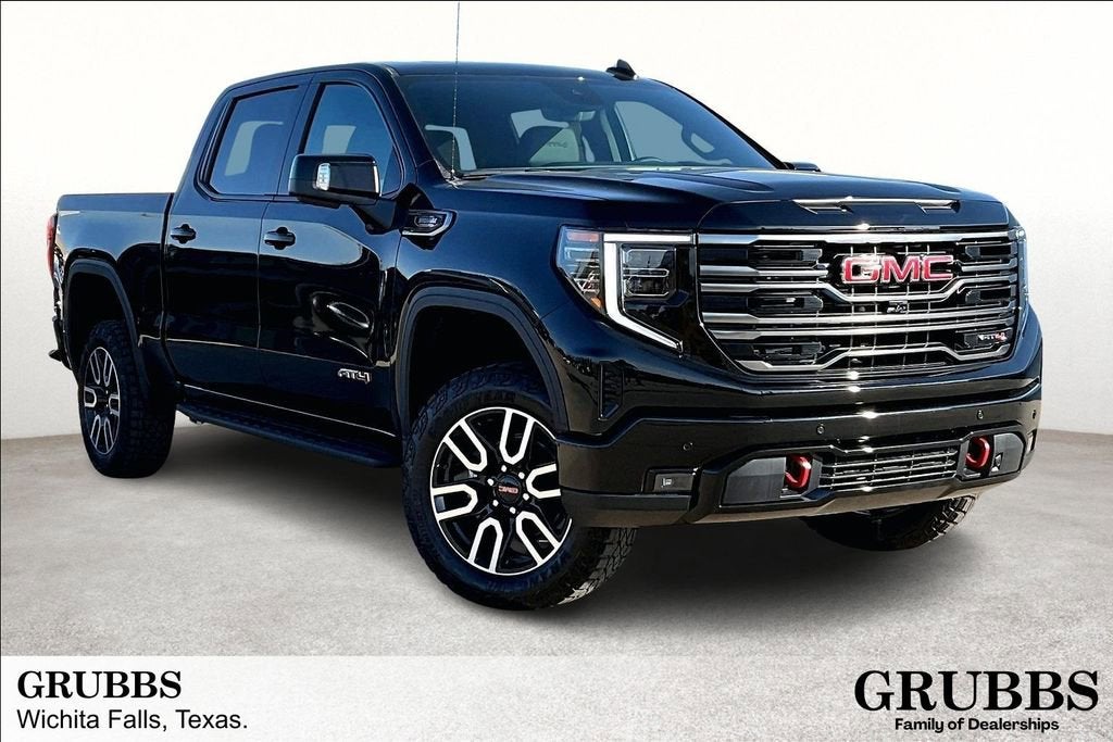 2026 GMC Sierra 1500 AT4 in Onyx Black — front three-quarter view
