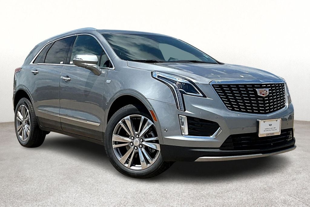 2025 Cadillac XT5 Premium Luxury in Argent Silver Metallic — front three-quarter view